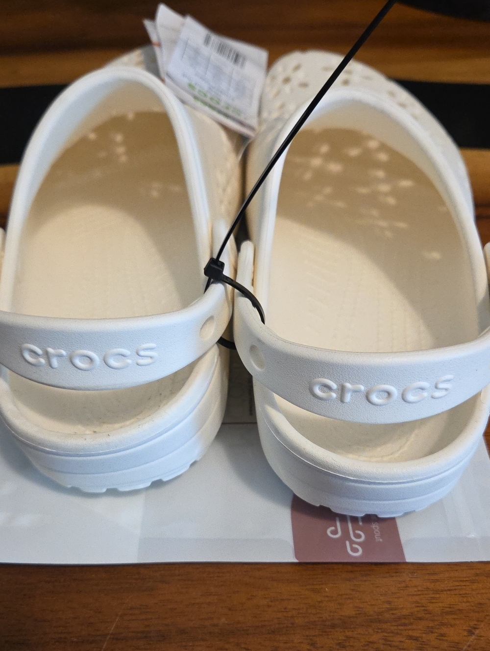 White/Beige Floral Cutout Clog Sandals Women's size 8 - Picture 3 of 5